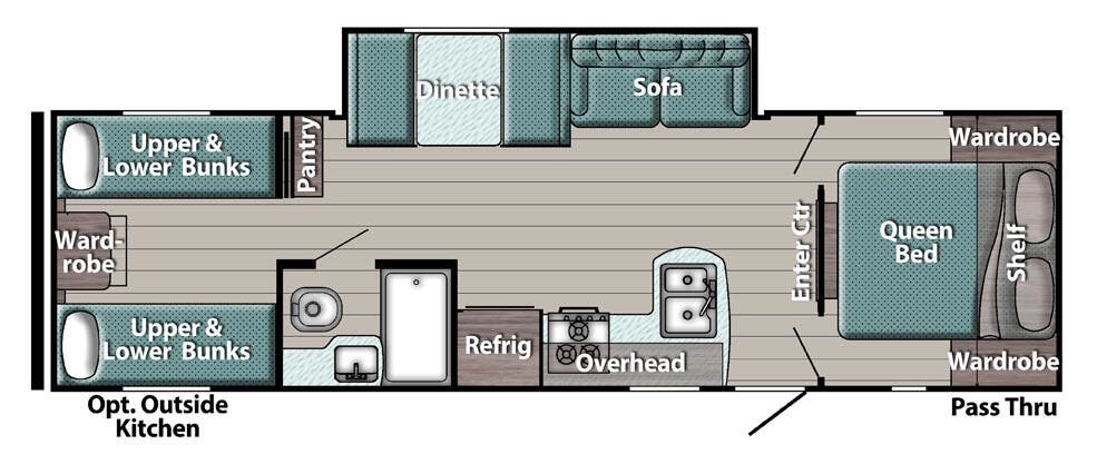 Floorplan of 2021 Gulf Stream Ameri-Lite Ultra-Lite 279BH