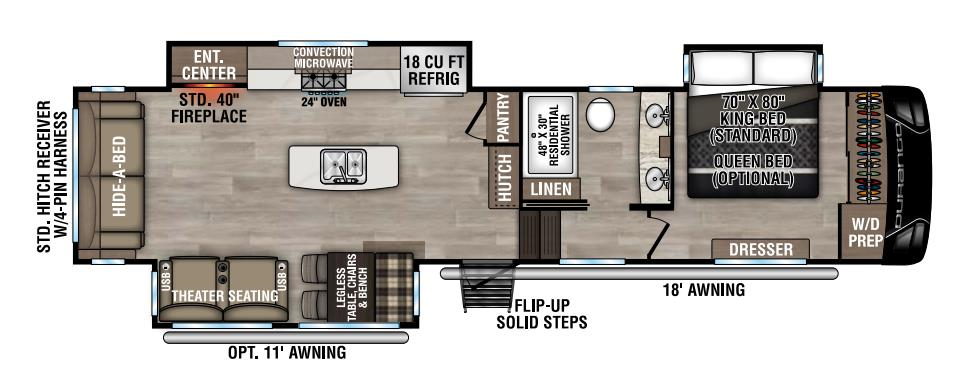 Floorplan of 2020 K-Z Durango D333RLT