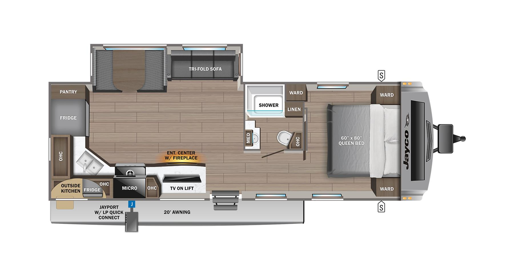 Floorplan of 2023 Jayco White Hawk 27RK