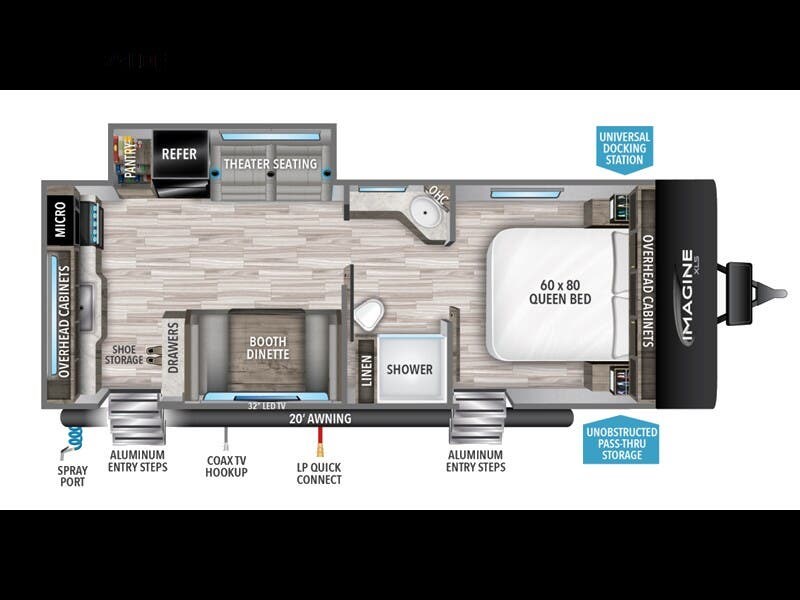 2022 Grand Design Imagine XLS 23LDE - Used Travel Trailer For Sale by McClain's RV Fort Worth in Fort Worth, Texas