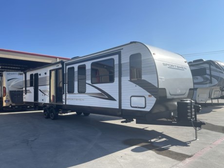 &lt;p class=&quot;MsoNormal&quot;&gt;&lt;span style=&quot;font-size: 12.0pt; line-height: 107%; font-family: &#39;Arial&#39;,sans-serif;&quot;&gt;The Sportsmen 363FL is an excellent choice for anyone who is looking for an RV that makes camping easy! KZ has gone all out in designing a family friendly RV that provides amazing amenities to make you feel right at home!&lt;/span&gt;&lt;/p&gt;
&lt;p class=&quot;MsoNormal&quot;&gt;&lt;span style=&quot;font-size: 12.0pt; line-height: 107%; font-family: &#39;Arial&#39;,sans-serif;&quot;&gt;The first thing you will notice upon entering the Sportsmen 363FL is the awesome patio sliding doors. This detail adds a touch of home that will make you want to settle in and stay a while. The copious amount of natural light in this floorplan will have you wanting to just sit and read a book on the either the sofa or in one of the comfy lounge chairs! If you don&amp;rsquo;t feel like reading then you will be able to enjoy the flatscreen TV built in to the entertainment center.&lt;/span&gt;&lt;/p&gt;
&lt;p class=&quot;MsoNormal&quot;&gt;&lt;span style=&quot;font-size: 12.0pt; line-height: 107%; font-family: &#39;Arial&#39;,sans-serif;&quot;&gt;In the kitchen, you will experience the ease of cooking on the road with the 3-burner stove top with oven below, the large refrigerator, the microwave with turntable, and the double bowled acrylic sink. However, the beauty lies in the solid wood frames Mortise and Tenon glazed cabinet doors and the decorative kitchen backsplash. Behind these doors, you will find plenty of space in the cabinets and pantry to store all of the essentials. In addition, the Sportsmen provides a freestanding table and chairs for gathering at dinner time.&lt;/span&gt;&lt;/p&gt;
&lt;p class=&quot;MsoNormal&quot;&gt;&lt;span style=&quot;font-size: 12.0pt; line-height: 107%; font-family: &#39;Arial&#39;,sans-serif;&quot;&gt;Even the bathroom comes with special features like the shower and the mirrored medicine cabinet. You may also enjoy the flexible hose shower head and skylight.&lt;/span&gt;&lt;/p&gt;
&lt;p class=&quot;MsoNormal&quot;&gt;&lt;span style=&quot;font-size: 12.0pt; line-height: 107%; font-family: &#39;Arial&#39;,sans-serif;&quot;&gt;You can expect a good night&#39;s sleep! The bedroom features a king-sized mattress with a reversible quilted comforter, and a padded headboard. You&amp;rsquo;ll rest easy knowing you have lots of storage in the wardrobe, dresser, and washer and dryer prepped closet.&lt;/span&gt;&lt;/p&gt;
&lt;p class=&quot;MsoNormal&quot;&gt;&lt;span style=&quot;font-size: 12.0pt; line-height: 107%; font-family: &#39;Arial&#39;,sans-serif;&quot;&gt;But the fun doesn&#39;t stop indoors! Outside, the Sportsmen is bursting with features like the, pass-through storage area, the awning with drip rails and spouts and a power front jack. The Sportsmen is built to last with standard features like the enclosed underbelly, the 1-piece seamless roof with SuperFlex roofing material, and the diamond plate rock guard.&lt;/span&gt;&lt;/p&gt;
&lt;p class=&quot;MsoNormal&quot;&gt;&lt;span style=&quot;font-size: 12.0pt; line-height: 107%; font-family: &#39;Arial&#39;,sans-serif;&quot;&gt;The Sportsmen 363FL packs an incredible value into an affordable travel trailer. Come check out these awesome features and see how easy camping can be!&lt;/span&gt;&lt;/p&gt;
&lt;p class=&quot;MsoNormal&quot;&gt;&amp;nbsp;&lt;/p&gt;