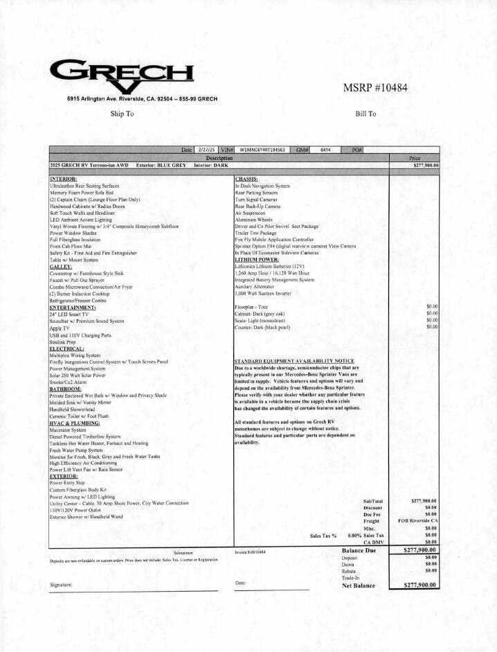 2025 Terreno AWD TOUR-ION by Grech RV from McClain's RV Superstore in Corinth, Texas