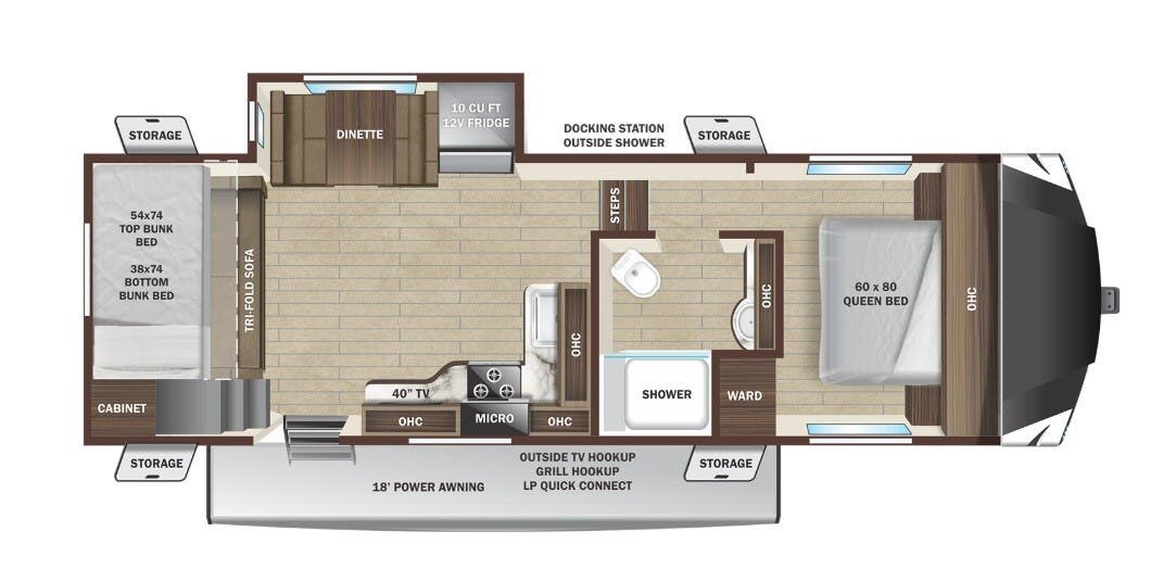 2026 Highland Ridge Open Range Roamer LIGHT 274BHS - New Fifth Wheel For Sale by McClain's RV Superstore in Corinth, Texas features Removable Table, Screen Door, Stove Top Burner, Kitchen Sink, Dinette Bed