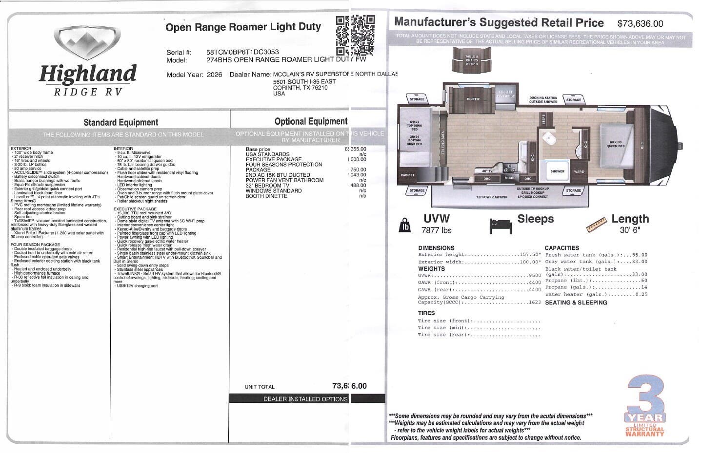 2026 Open Range Roamer LIGHT 274BHS by Highland Ridge from McClain's RV Superstore in Corinth, Texas