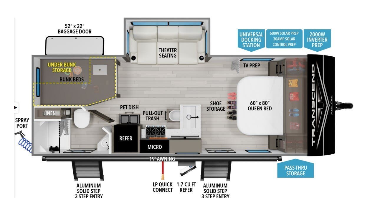 2026 Grand Design Transcend Xplor 23BHX - New Travel Trailer for sale by McClain's RV Superstore in Corinth, Texas