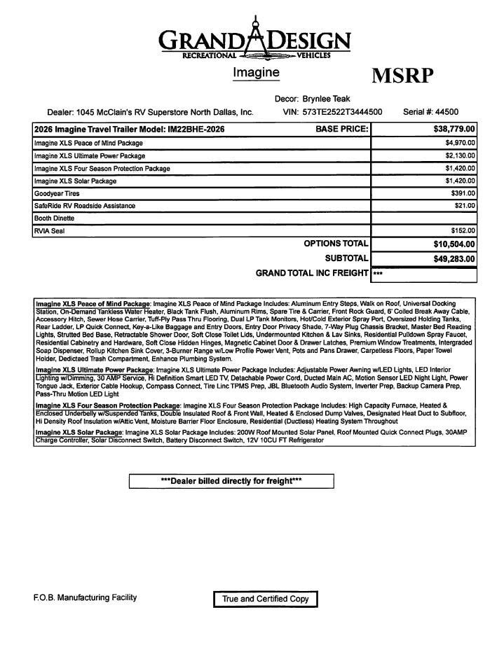 2026 Imagine XLS 22BHE by Grand Design from McClain's RV Superstore in Corinth, Texas