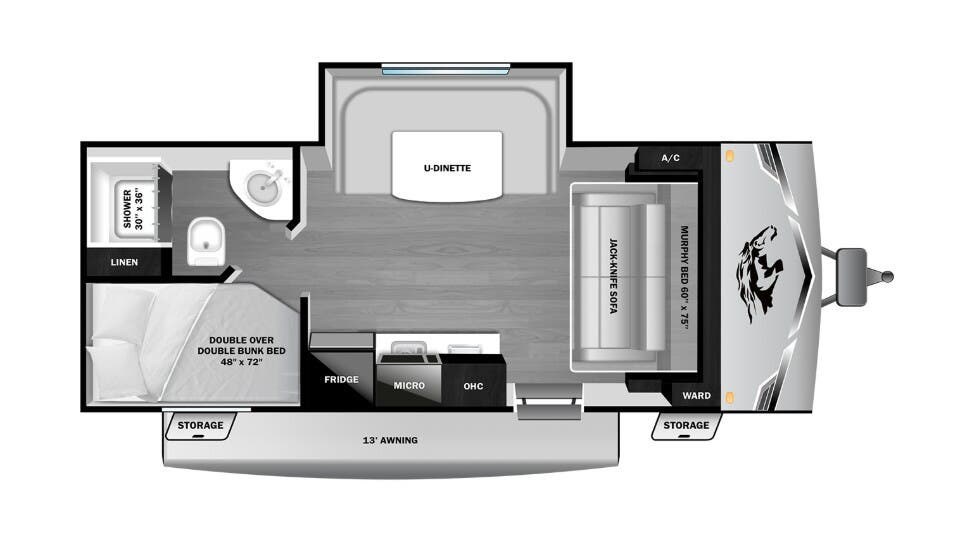 2026 Highland Ridge Open Range CONV COLT 18MBS - New Travel Trailer For Sale by McClain's RV Superstore in Corinth, Texas features Roof Vent, Furnace, Fire Extinguisher, Sofa Bed, Water Heater