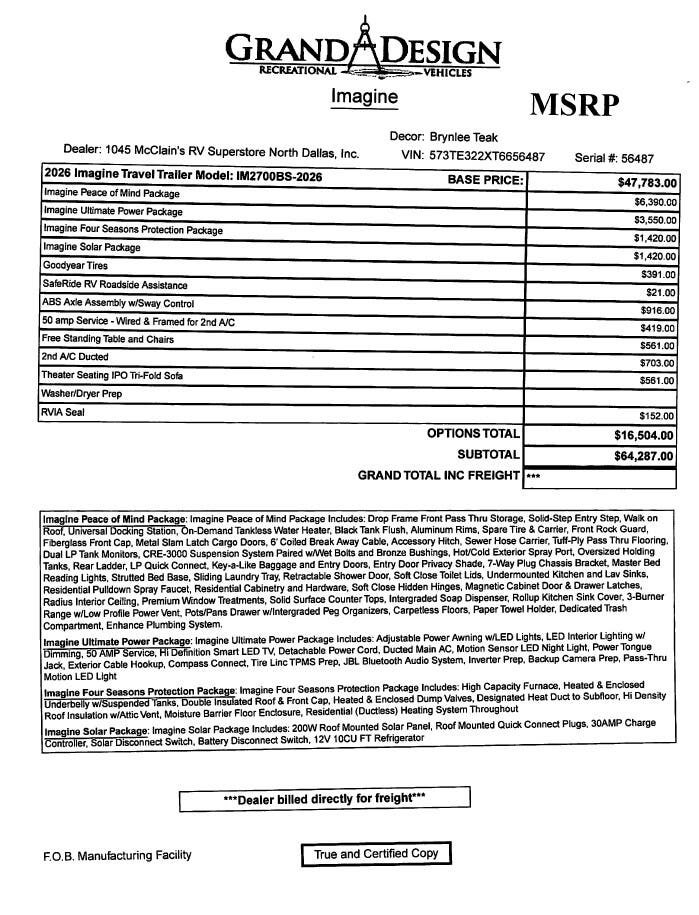 2026 Imagine 2700BS by Grand Design from McClain's RV Superstore in Corinth, Texas