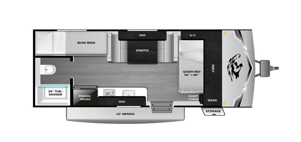 2026 Highland Ridge Open Range CONV COLT 17BH - New Travel Trailer For Sale by McClains RV  in Kerrville, Texas features Smoke Detector, Propane, Screen Door, Hitch, CO Detector