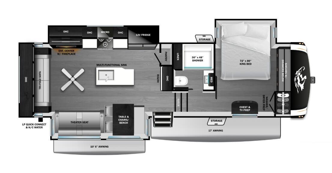 2026 Highland Ridge Open Range Roamer 32RLTS - New Fifth Wheel For Sale by McClain's RV Superstore in Corinth, Texas features 50 Amp Service, Microwave, Pass Thru Storage, Detachable Power Cord, Propane