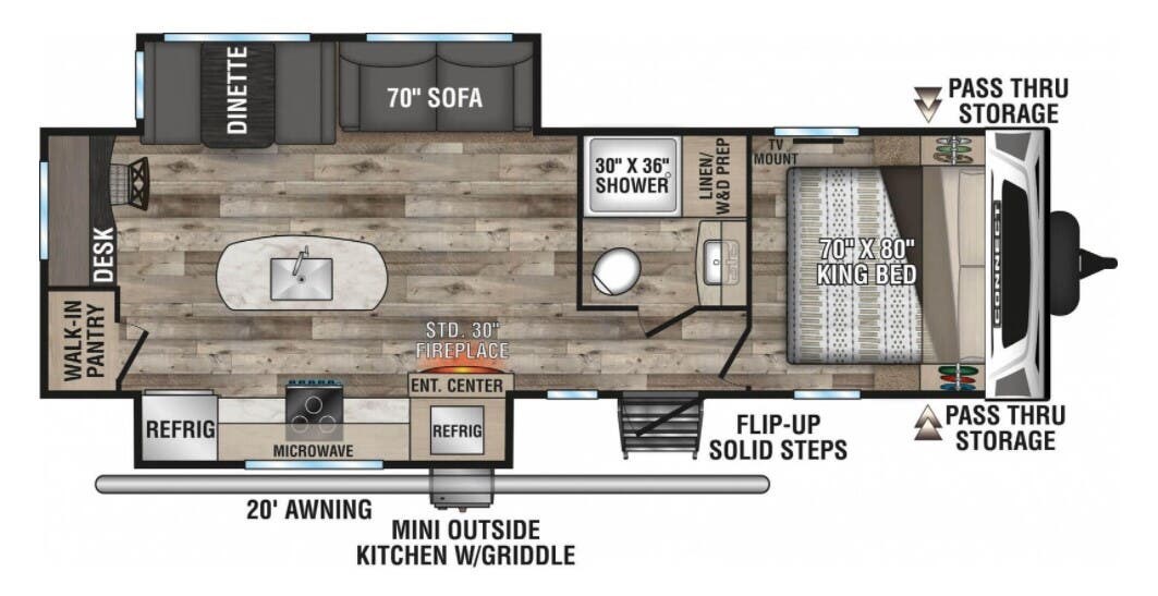 2022 K-Z Connect 292RDK - Used Travel Trailer For Sale by McClain's RV Superstore in Corinth, Texas features Screen Door, Overhead Cabinetry, Island Kitchen, Pantry, Toilet