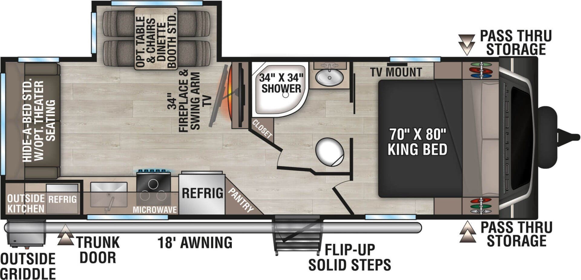 2026 K-Z Connect 241RLK - New Travel Trailer For Sale by McClain's RV Superstore in Corinth, Texas features Roof Vents, Dinette, Awning, Enclosed Underbelly, Kitchen Sink