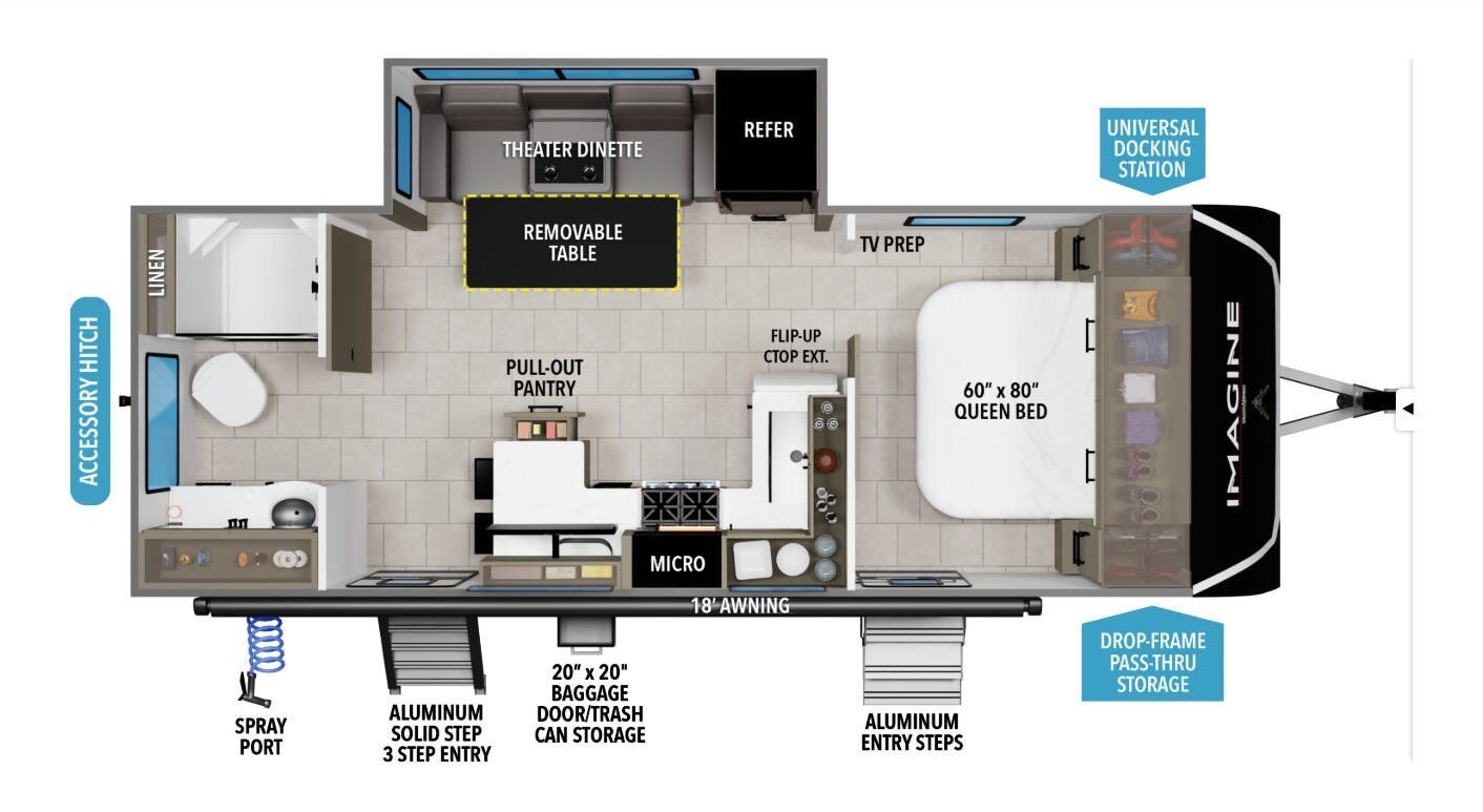 2026 Grand Design Imagine 2300MK - New Travel Trailer For Sale by McClain's RV Superstore in Corinth, Texas features Stove Top Burner, TV, Roof Vents, 50 Amp Service, Power Awning