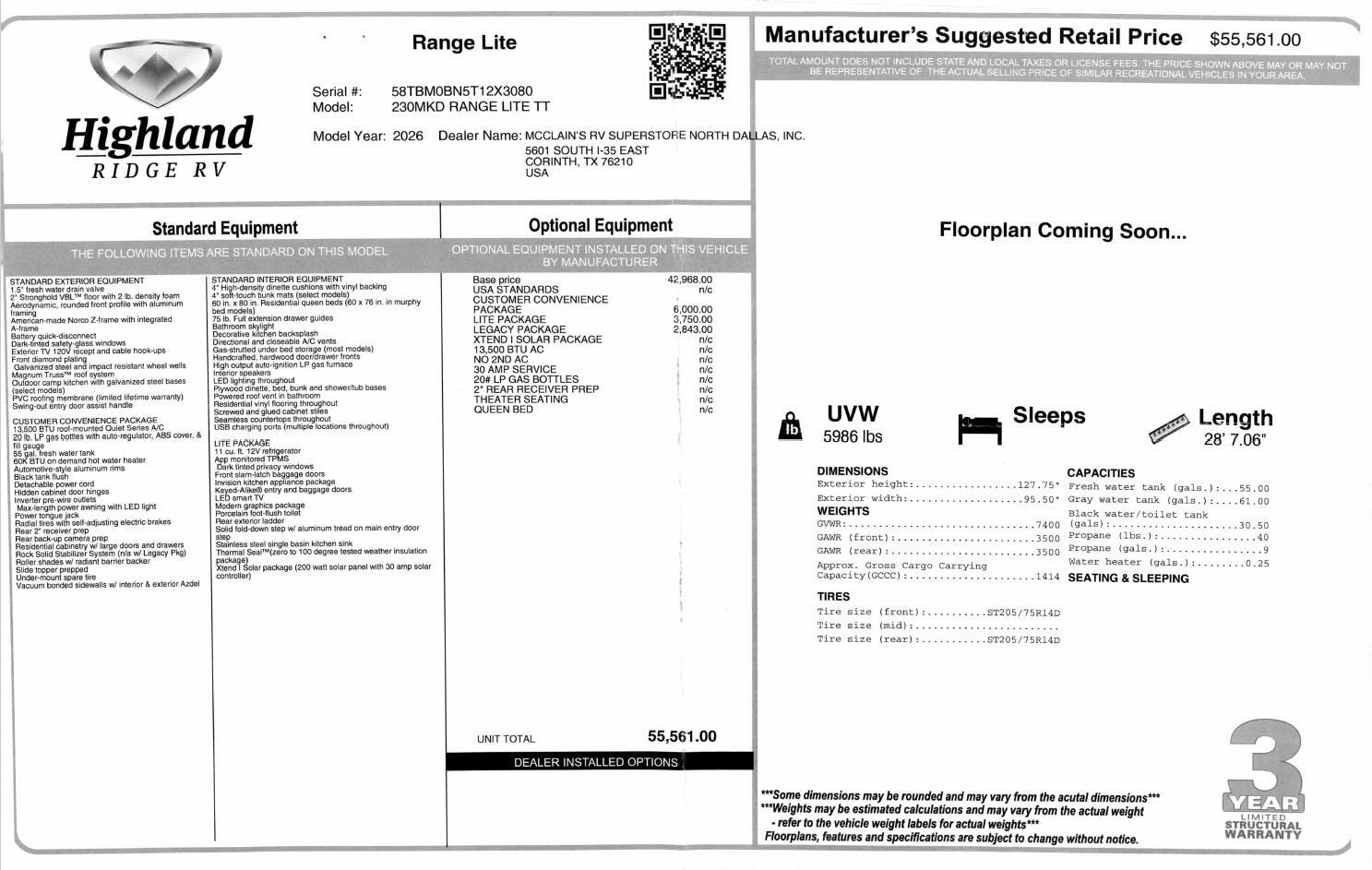 2026 Open Range Light 230MKD by Highland Ridge from McClain's RV Superstore in Corinth, Texas
