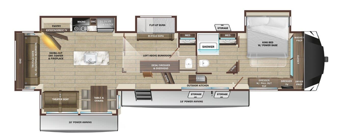 2026 Highland Ridge Open Range 3X 372MBH - New Fifth Wheel For Sale by McClain's RV Superstore in Corinth, Texas features Furnace, Wardrobe(s), Kitchen Sink, PVC Roof, Sofa Bed