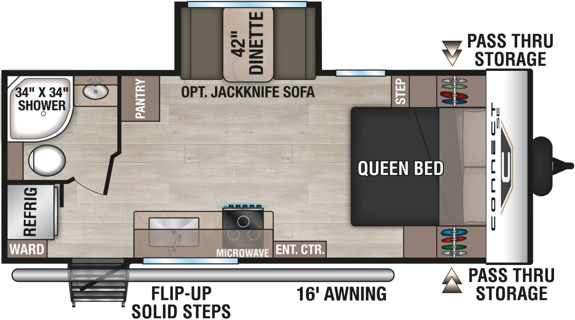 2026 K-Z Connect SE 201ML - New Travel Trailer For Sale by McClain's RV Superstore in Corinth, Texas features Oven, Dinette Bed, Smoke Detector, Wardrobe(s), CO Detector