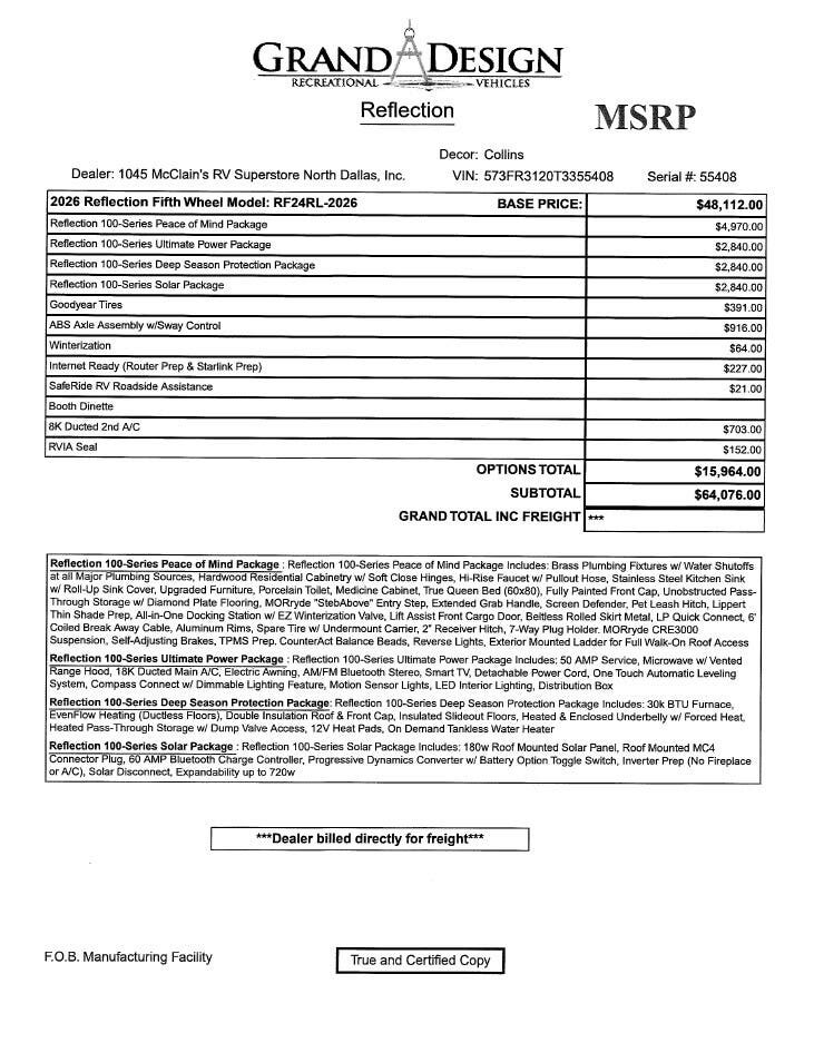 2026 Reflection 100 24RL by Grand Design from McClain's RV Superstore in Corinth, Texas