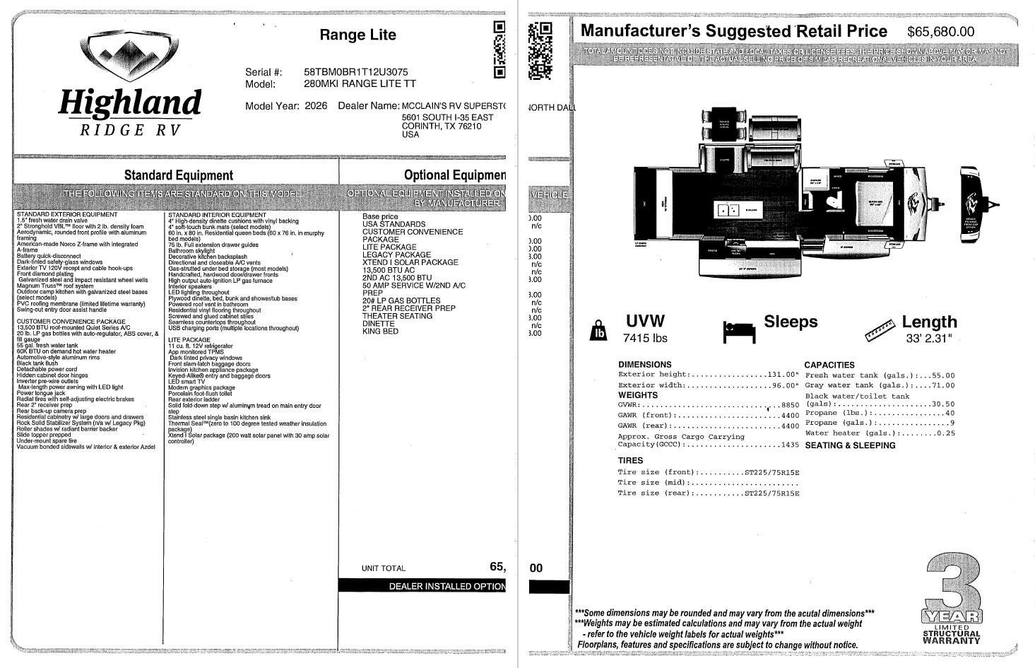 2026 Open Range LITE 280MKI by Highland Ridge from McClain's RV Superstore in Corinth, Texas