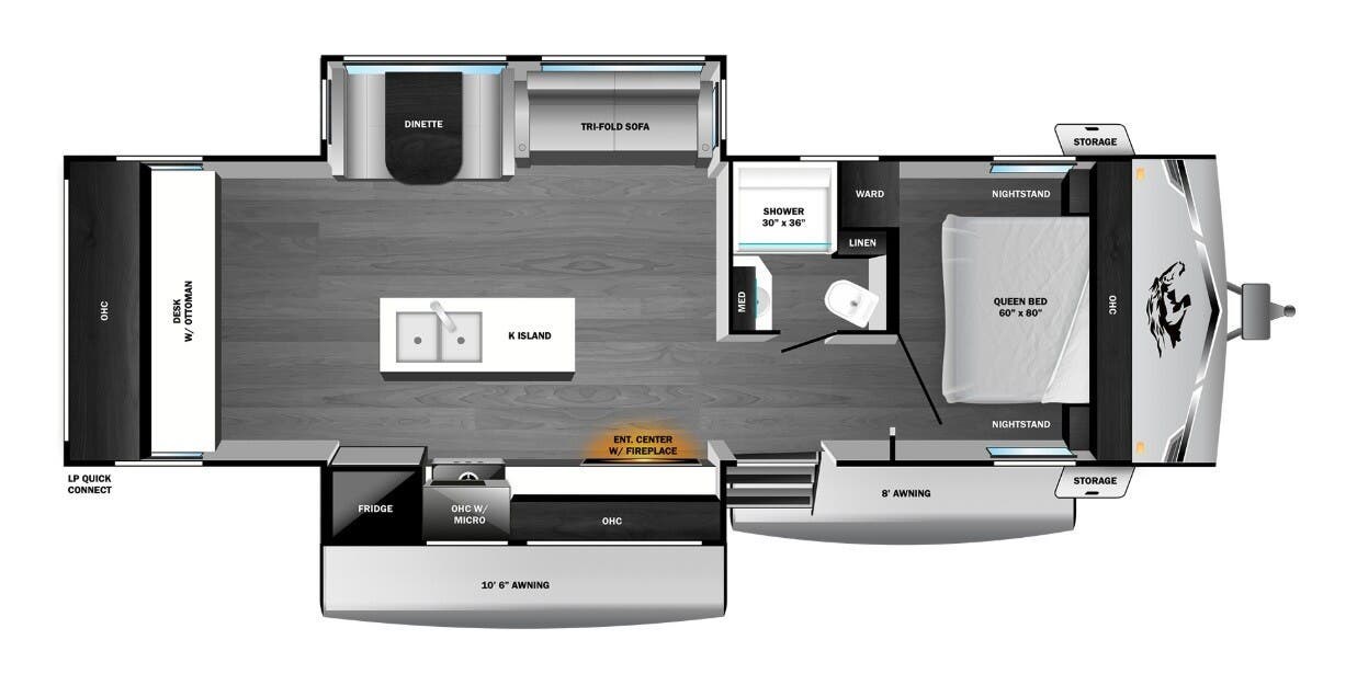 2026 Highland Ridge Open Range LITE 280MKI - New Travel Trailer For Sale by McClain's RV Superstore in Corinth, Texas features King Size Bed, Skylight, Solar Panel, Detachable, Medicine Cabinet