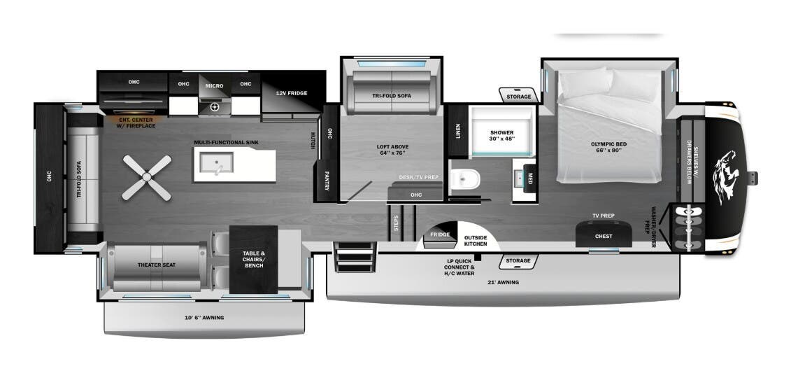 2026 Highland Ridge Open Range Roamer 35MRQS - New Fifth Wheel For Sale by McClain's RV Superstore in Corinth, Texas features Water Heater, Slideout, Refrigerator, Black Tank Flush, Mini Blinds