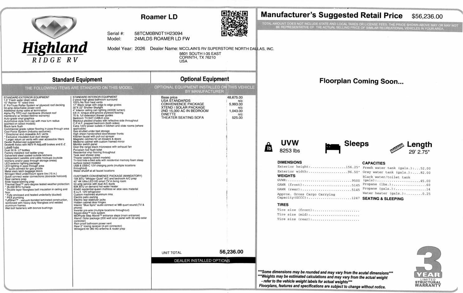2026 Open Range Roamer LIGHT 24MLDS by Highland Ridge from McClain's RV Superstore in Corinth, Texas