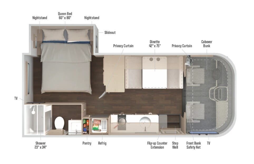 2027 Winnebago Sunflyer 22RS - New Class C For Sale by McClain's RV Superstore in Corinth, Texas features Solid Surface Countertops, External Shower, Keyless Entry, Hitch, Kitchen Sink