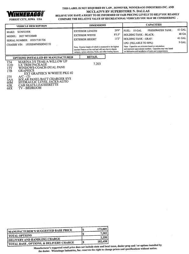2027 Sunflyer 28MB by Winnebago from McClain's RV Superstore in Corinth, Texas