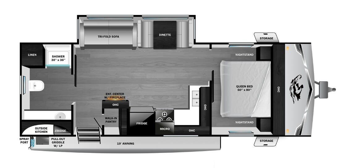 2026 Highland Ridge Open Range LITE 250RBL - New Travel Trailer For Sale by McClain's RV Superstore in Corinth, Texas features Pantry, Dinette Bed, Solar Panel, Pass Thru Storage, Awning