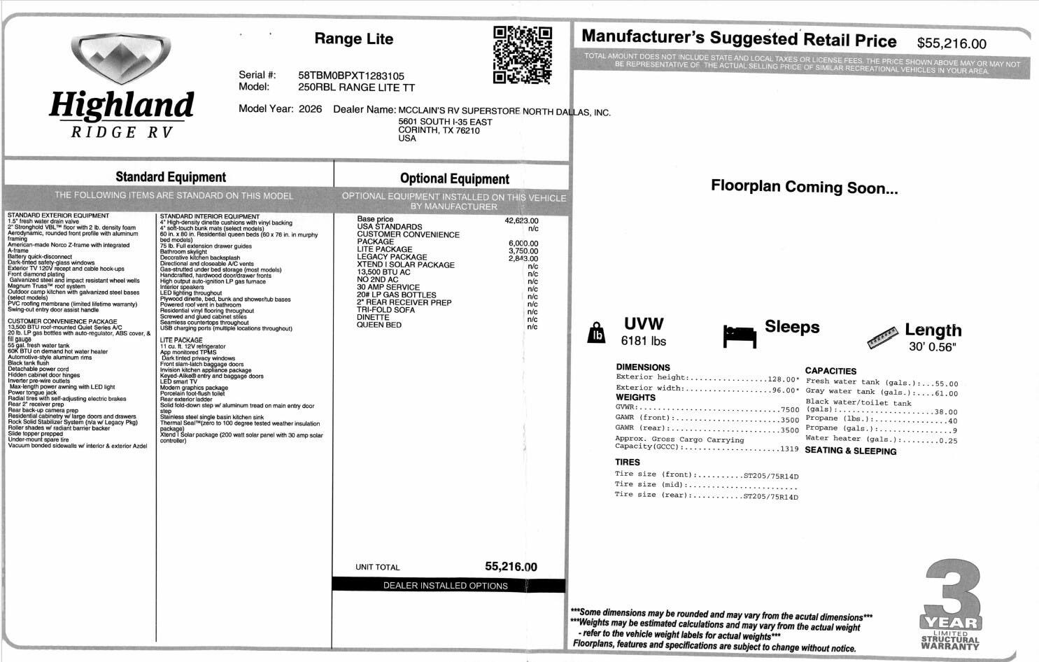 2026 Open Range LITE 250RBL by Highland Ridge from McClain's RV Superstore in Corinth, Texas