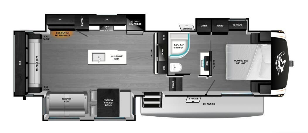 2026 Highland Ridge Open Range Roamer 29RLDS - New Fifth Wheel For Sale by McClain's RV Superstore in Corinth, Texas features Water Heater, Solid Surface Countertops, LED Lights, Toilet, Fire Extinguisher