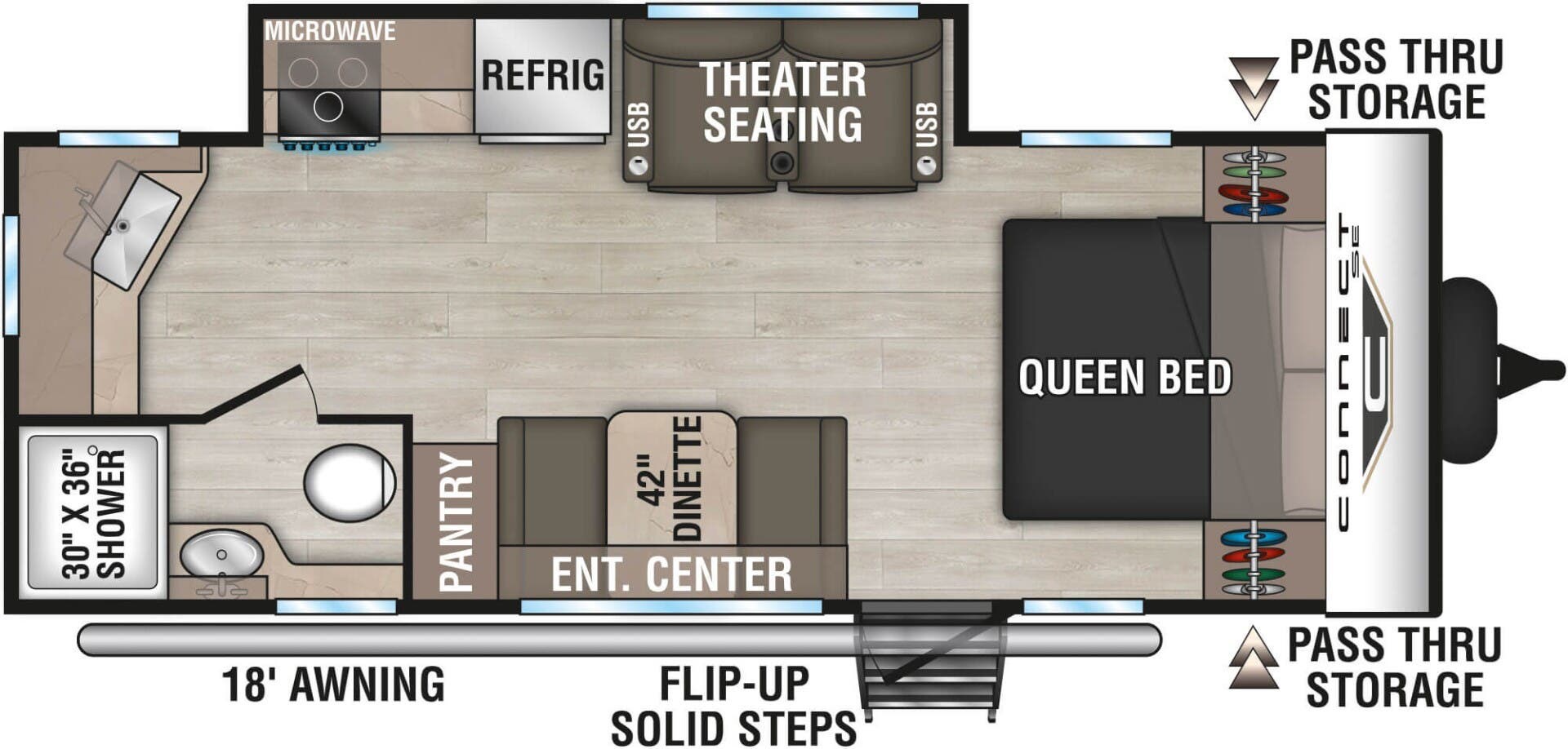 2026 K-Z Connect SE 211MK - New Travel Trailer For Sale by McClain's RV Superstore in Corinth, Texas features Fireplace, Water Heater, Shower, 30 Amp Service, Roof Vent
