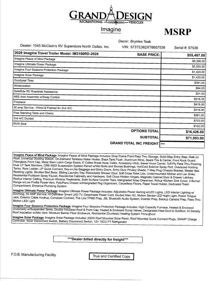 2026 Imagine 3100RD by Grand Design from McClain's RV Superstore in Corinth, Texas