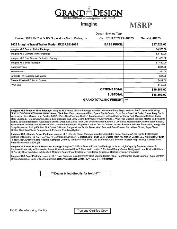 2026 Imagine XLS 22RBE by Grand Design from McClain's RV Superstore in Corinth, Texas