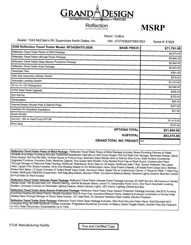 2026 Reflection 342BHTS by Grand Design from McClain's RV Superstore in Corinth, Texas