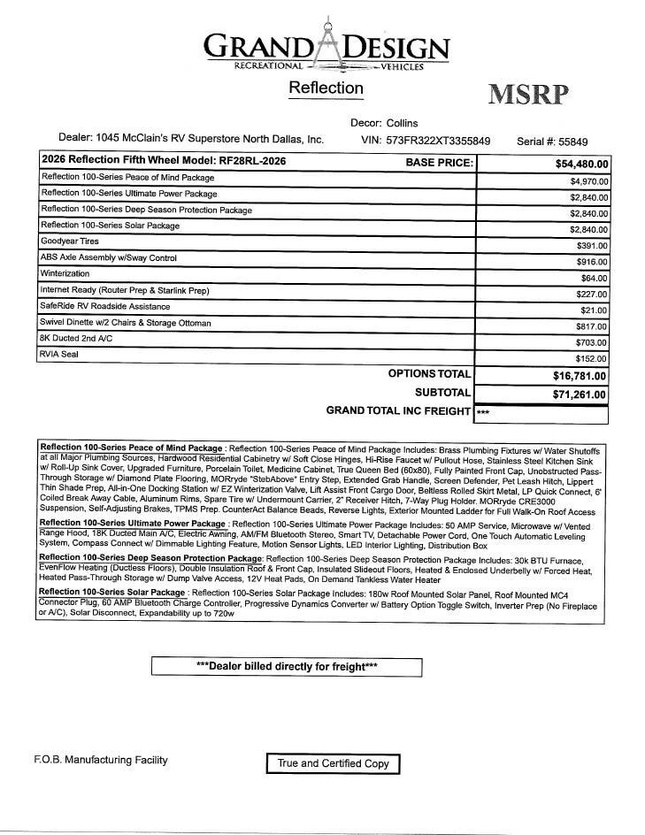 2026 Reflection 100 28RL by Grand Design from McClain's RV Superstore in Corinth, Texas