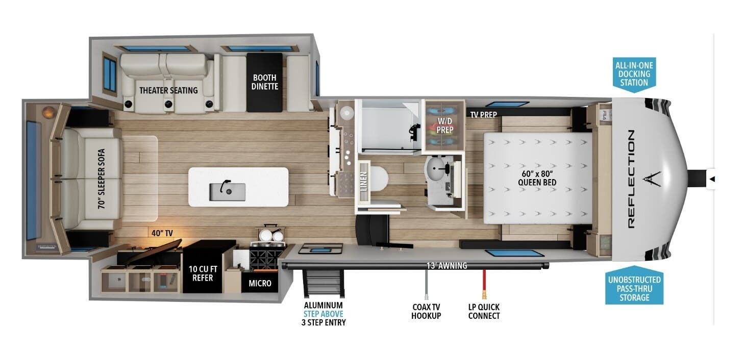 2026 Grand Design Reflection 100 28RL - New Fifth Wheel For Sale by McClain's RV Superstore in Corinth, Texas features Bench Seat, Water Heater, Kitchen Sink, Slideout, Inverter