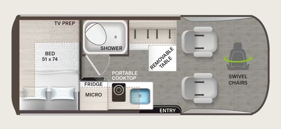 2026 Thor PALLADIUM 1920 - New Class B For Sale by McClain's RV Superstore in Corinth, Texas features Shower, Toilet, Alloy Wheels, Oven, Solar Panel