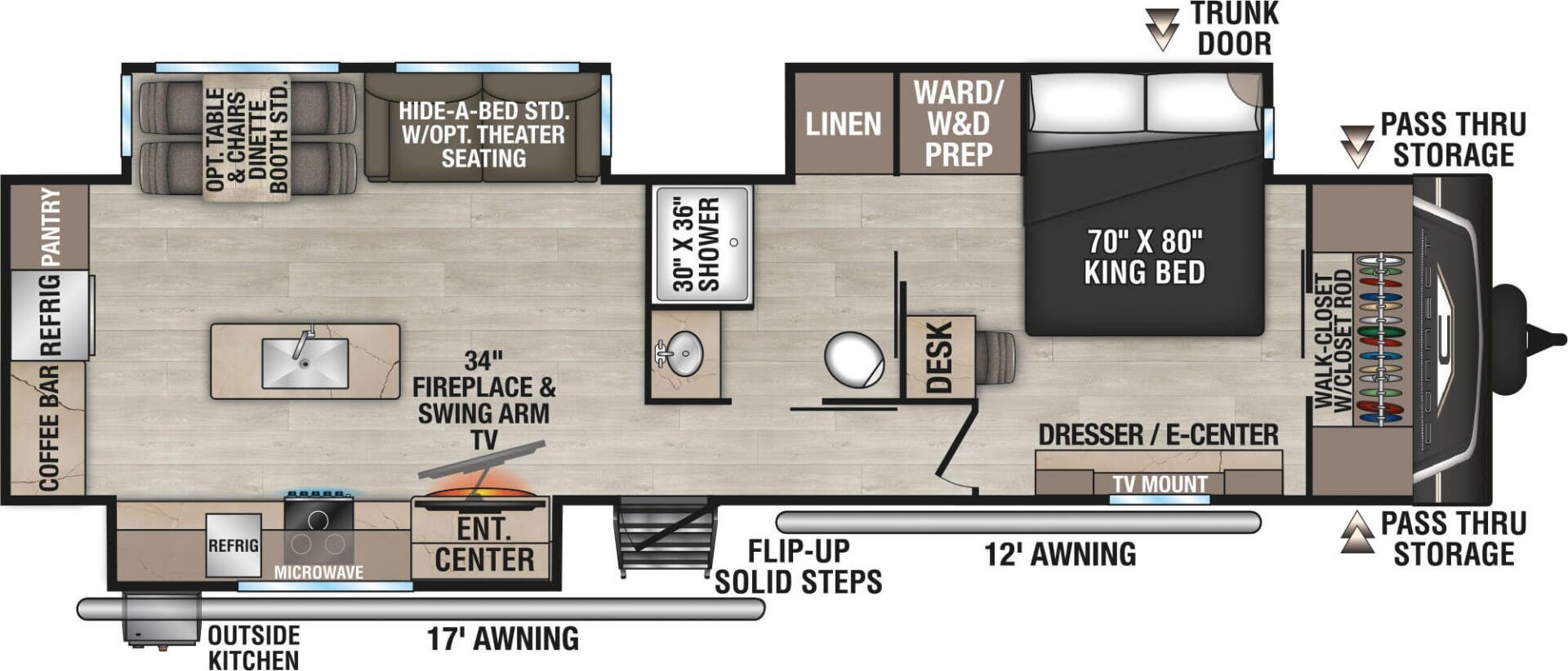 2026 K-Z Connect 333RLK - New Travel Trailer For Sale by McClain's RV Superstore in Corinth, Texas features Spare Tire Kit, Skylight, Roof Vents, Dinette Bed, Dinette