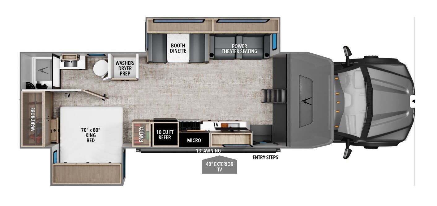2026 Grand Design Lineage 31ZW - New Super C For Sale by McClain's RV Superstore in Corinth, Texas features Smoke Detector, Slideout, TV, Toilet, King Size Bed
