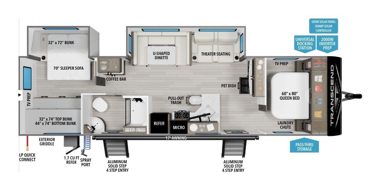 2027 Grand Design Transcend 325BHT - New Travel Trailer For Sale by McClain's RV Superstore in Corinth, Texas