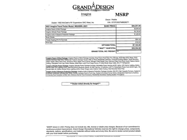 2021 Grand Design Imagine 2450rl Rv For Sale In Oklahoma City Ok 73127 92932 Rvusa Com Classifieds