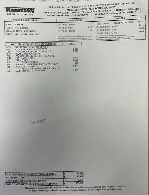 2025 Travato 59KL by Winnebago from McClain's RV Oklahoma City in Oklahoma City, Oklahoma