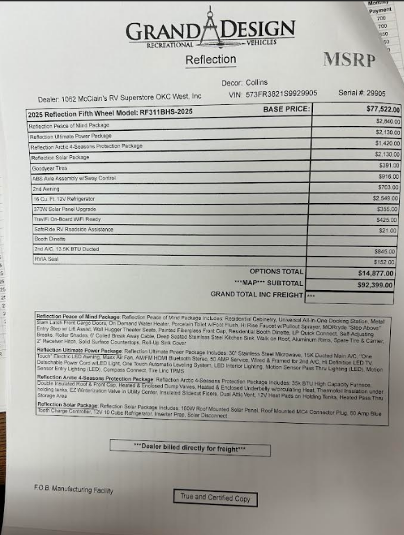2025 Reflection 311BHS by Grand Design from McClain's RV Oklahoma City in Oklahoma City, Oklahoma