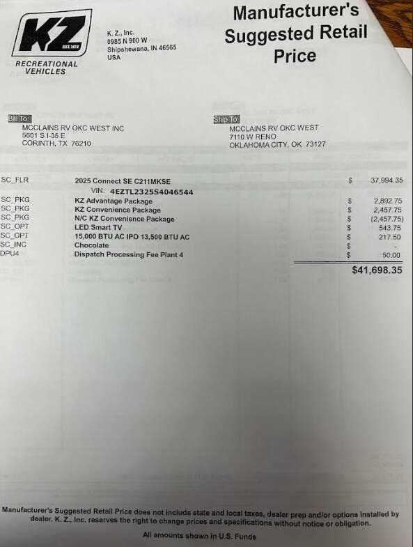 2025 Connect SE 211MK by K-Z from McClain's RV Oklahoma City in Oklahoma City, Oklahoma