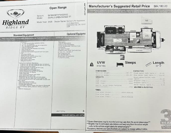 2026 Open Range 322RLS by Highland Ridge from McClain's RV Oklahoma City in Oklahoma City, Oklahoma