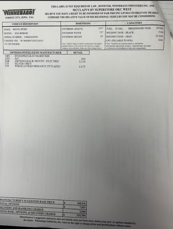2026 Revel Sport 44C by Winnebago from McClain's RV Oklahoma City in Oklahoma City, Oklahoma