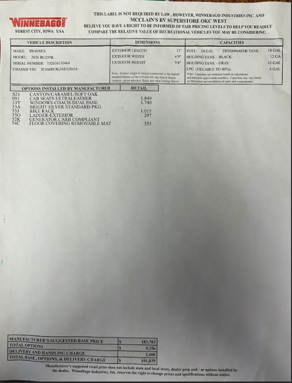 2026 Travato 59K by Winnebago from McClain's RV Oklahoma City in Oklahoma City, Oklahoma