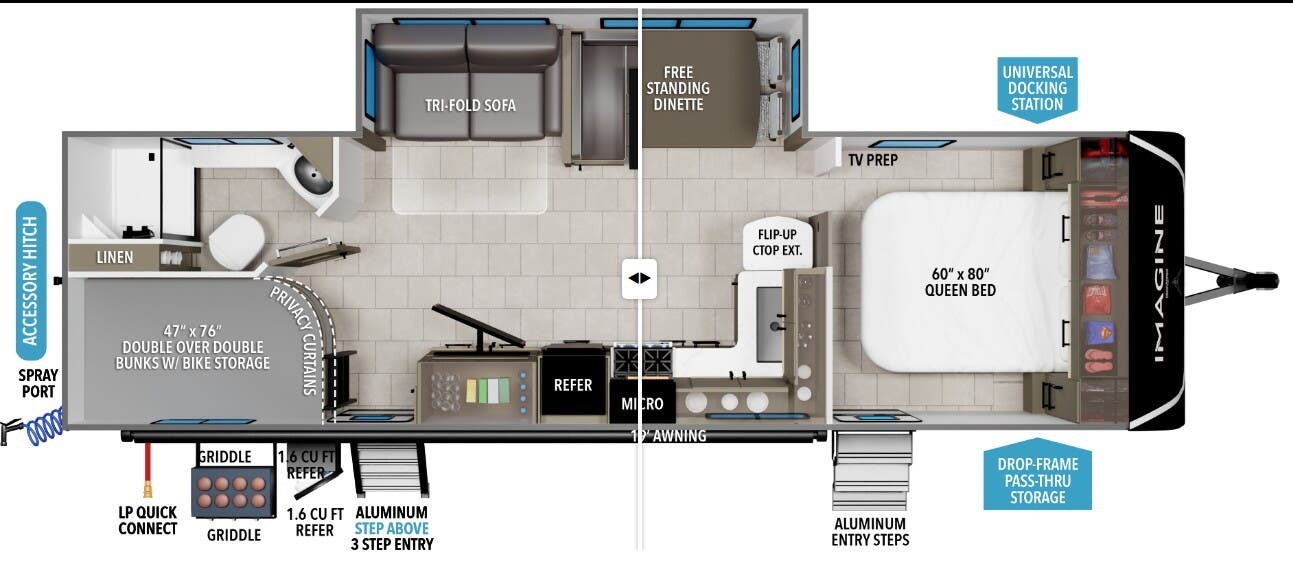 2026 Grand Design Imagine 2800BH - New Travel Trailer For Sale by McClain's RV Oklahoma City in Oklahoma City, Oklahoma features Fire Extinguisher, Bunk Beds, CO Detector, Dinette, Smoke Detector