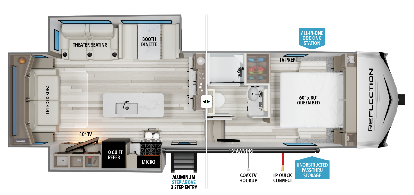 2026 Grand Design Reflection 100 28RL - New Fifth Wheel For Sale by McClain's RV Oklahoma City in Oklahoma City, Oklahoma features Fireplace, Water Heater, Oven, Air Conditioning, Smoke Detector