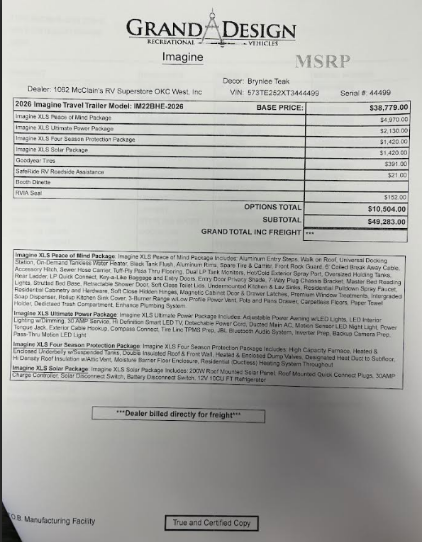 2026 Imagine XLS 22BHE by Grand Design from McClain's RV Oklahoma City in Oklahoma City, Oklahoma